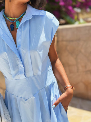 Robe chemise CLARA bleu