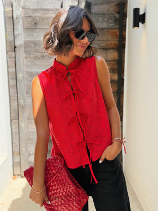 Blouse DENTELLE rouge