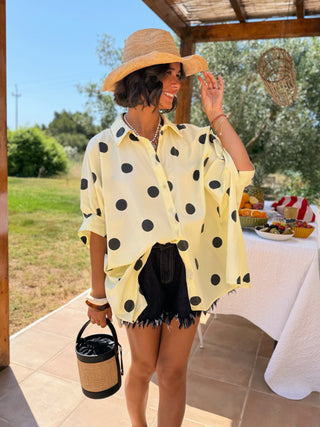 Chemise POPPY jaune à pois