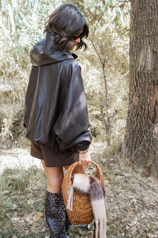 Veste avec sa capuche ANNA marron
