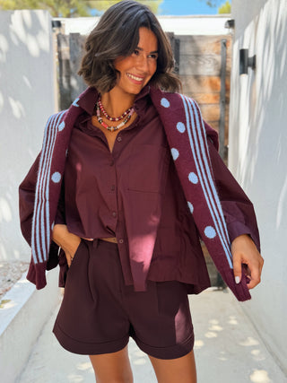 Chemise POPELINE prune