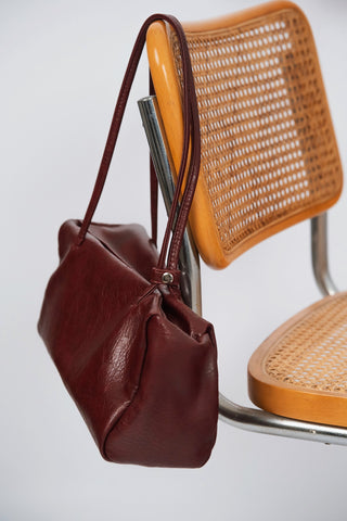 Sac façon cuir vieillit bordeaux
