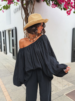 Top MAREA bardot noir