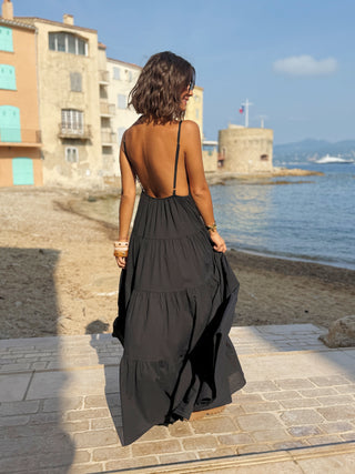 Robe en coton SOLEIL noire