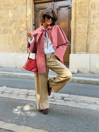 Pantalon en coton BARREL beige