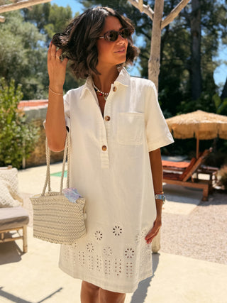 Robe RIVA ajourée blanc