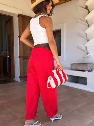 Pantalon TINO en coton rouge