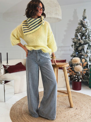 Pull manches 3/4 ZOÉ jaune