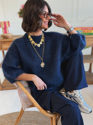 Pull manches 3/4 ZOÉ marine