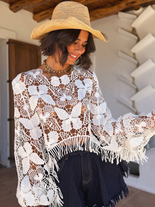 Top BUTTERFLY en crochet