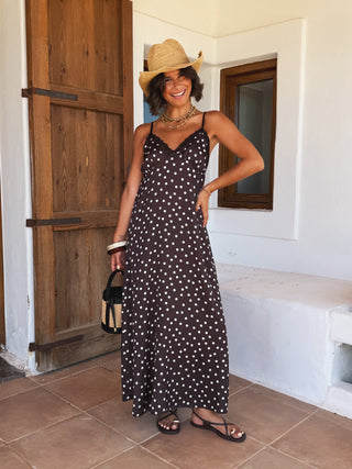Robe DIVA à pois chocolat (Pré-commande