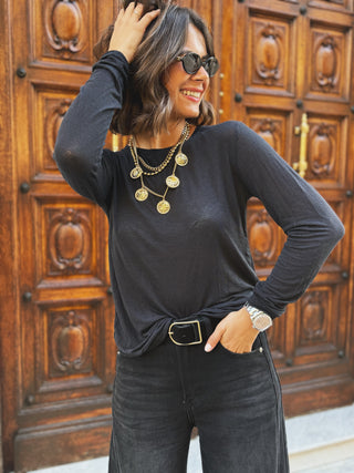 Sous-pull avec du CACHEMIRE noir