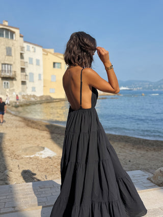 Robe en coton SOLEIL noire