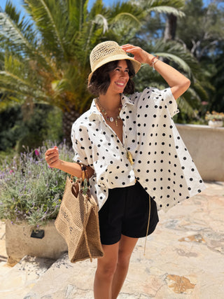 Chemise POPPY à pois noir