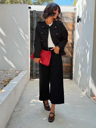 Pantalon en jean 7/8 noir