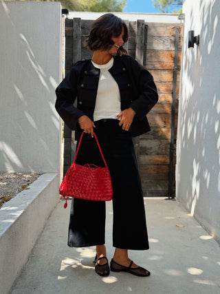 Pantalon en jean 7/8 noir
