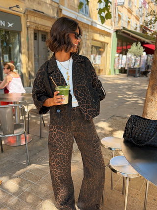 Pantalon CARGO léopard