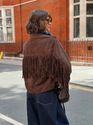 Veste à FRANGES chocolat