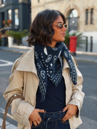Écharpe triangle bandana marine