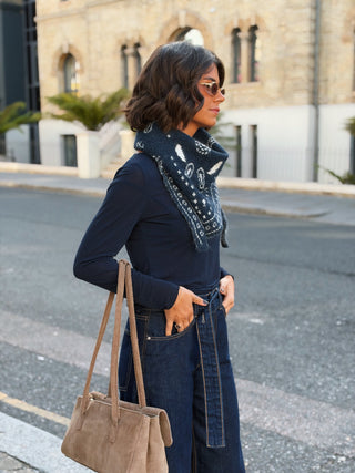 Écharpe triangle bandana marine