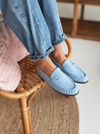 Mocassins LOUIS bleu ciel