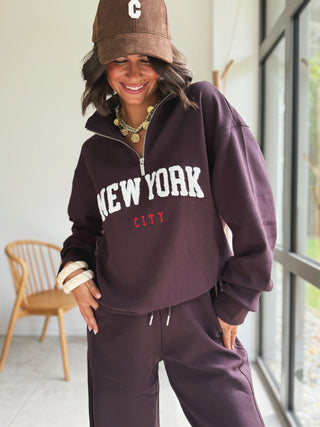 Ensemble jogging NEW YORK chocolat