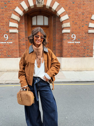 Veste ARCHIBALD façon daim camel