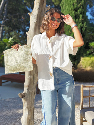 Chemise en coton ÉTOILE DE MER blanc