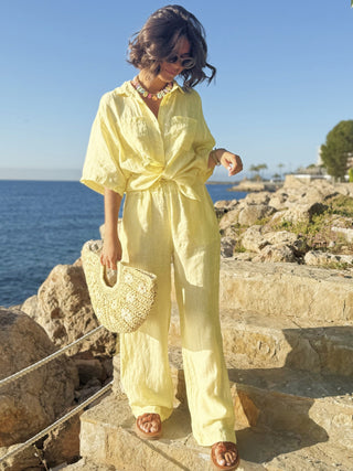 Pantalon en LIN jaune