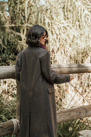 Manteau COL MAO chocolat