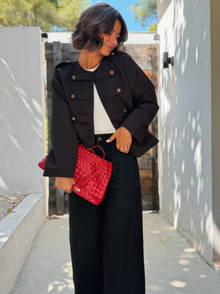 Pantalon en jean 7/8 noir