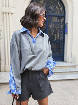 Sweat - Chemise RAYÉ bleu (Pré-commande)