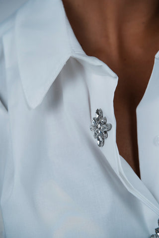 Chemise DIANA à strass blanche