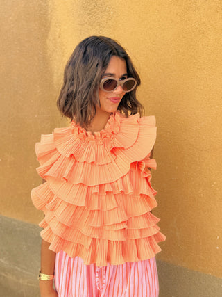 Top a volants LOVELY orange (PRÉ-COMMANDE)