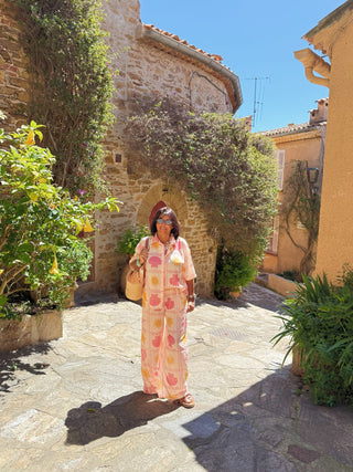 Pantalon COQUILLAGE et SOLEIL ROSE