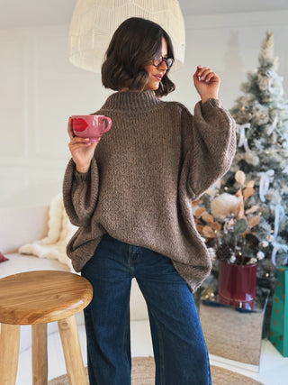 Pull OVERSIZE taupe