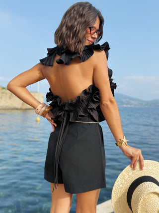 Top a volants LOVELY noir