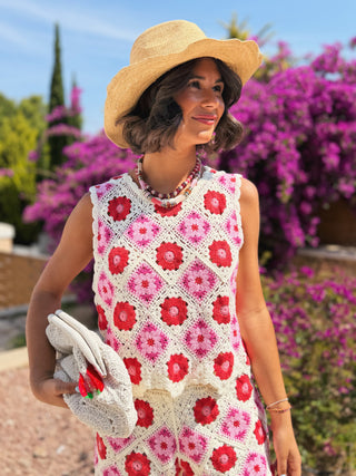 Ensemble CROCHET rose&rouge