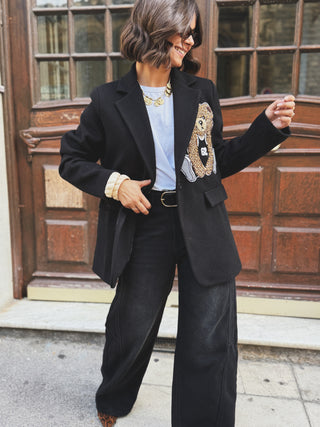 Jean large BARREL noir
