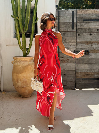 Ensemble VENISE - jupe longue rouge