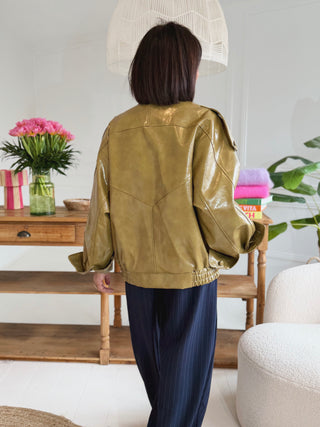 Veste COL MONTANT vert olive