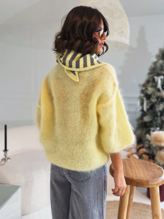 Écharpe RAYÉE gris&jaune