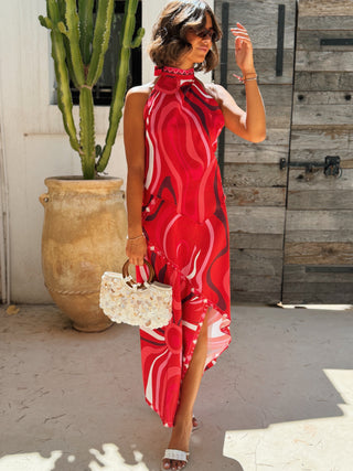 Ensemble VENISE - jupe longue rouge