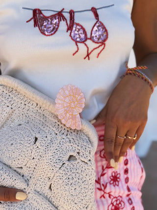 Pantalon broderie rose&rouge