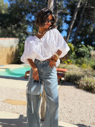 Blouse oversize AVA blanc