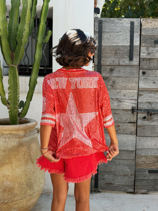 Tee-shirt PAILLETTES rouge