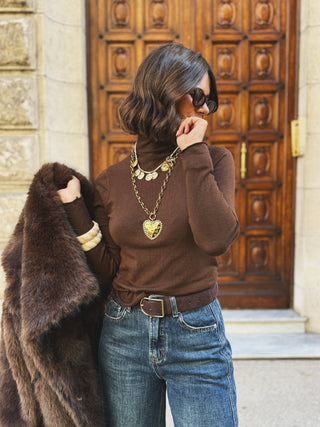 Ceinture en cuir LIVY chocolat