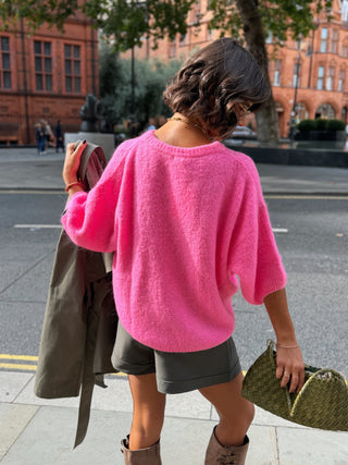 Pull EMMA manches courtes - rose flash