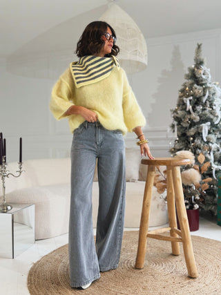 Pull manches 3/4 ZOÉ jaune