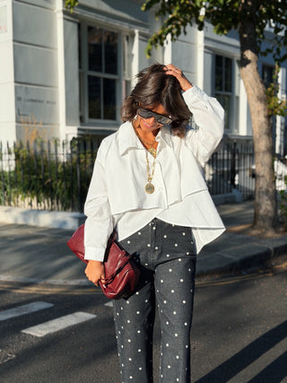 Chemise WINSTON col croisé avec volants